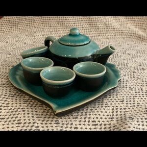 TEA  SET Miniature Toy Ceramic Glaze